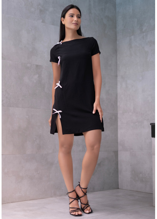VANDELIA SLIT BOW DRESS